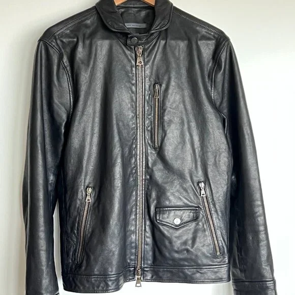 John Varvatos York Leather Jacket. size EU 48 USA 38.